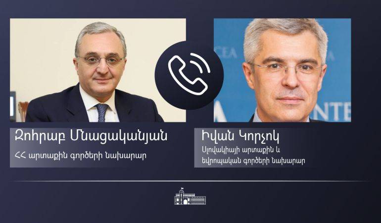Phone conversation of Foreign Minister Zohrab Mnatsakanyan with Ivan Korčok, the Minister of Foreign and European Affairs of Slovakia