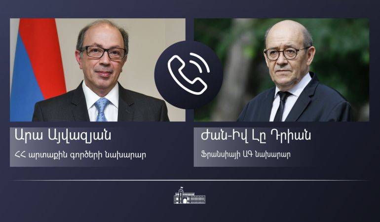 Phone conversation between the Foreign Ministers of Armenia and France