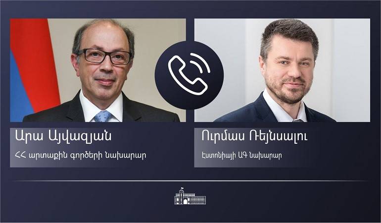 Foreign Minister of Armenia Ara Aivazian held a phone conversation with Foreign Minister of Estonia Urmas Reinsalu