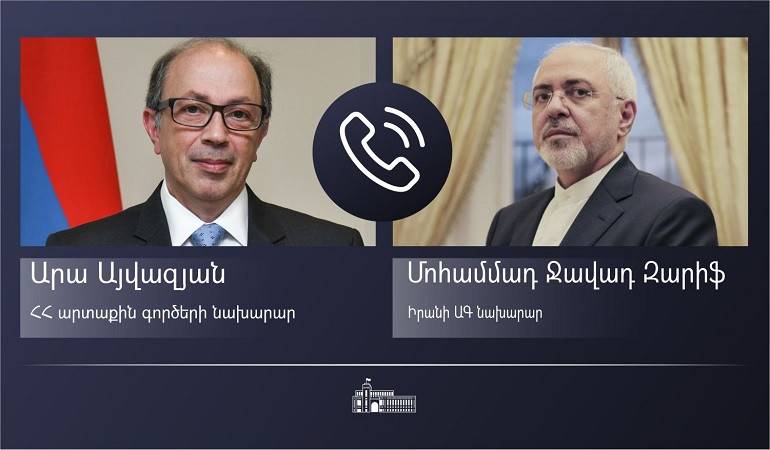 Phone conversation of Foreign Minister of Armenia Ara Aivazian with Foreign Minister of Iran Mohammad Javad Zarif