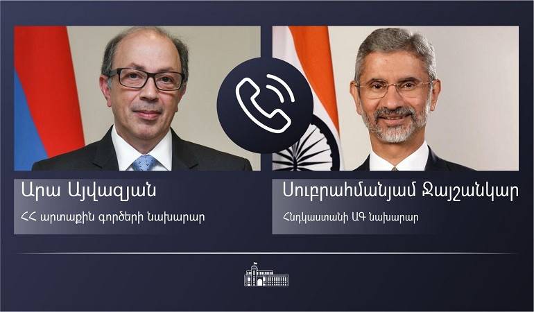 Foreign Minister of Armenia Ara Aivazian had a phone conversation with Foreign Minister of India Subrahmanyam Jaishankar