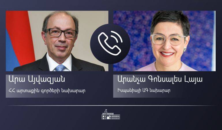 Phone conversation of the Foreign Minister of Armenia Ara Aivazian with the Foreign Minister of Spain Arancha González Laya