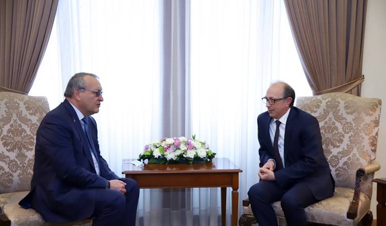 Meeting of Foreign Minister Ara Aivazian with President of the National Assembly Arthur Tovmasyan