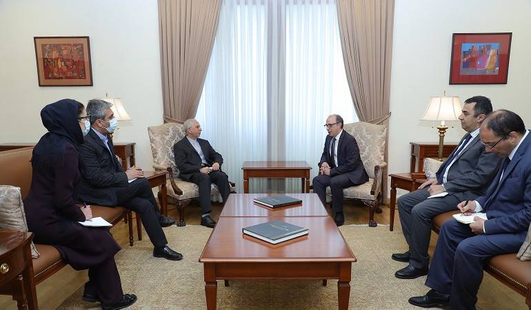 ԱԳ նախարարի պաշտոնակատար Արա Այվազյանի հանդիպումը Հայաստանում Իրանի  դեսպան Աբբաս Բադախշան Զոհուրիի հետ