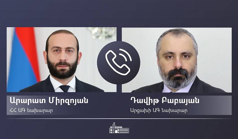 Ararat Mirzoyan s'est entretenu avec son homologue artsakiote David Babayan