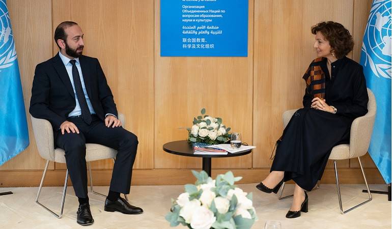 Meeting of Minister of Foreign Affairs of Armenia Ararat Mirzoyan with Director-General of UNESCO Audrey Azoulay