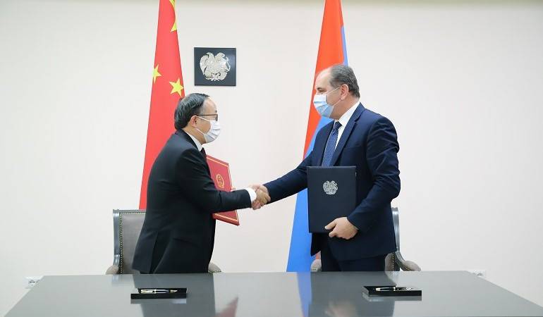 The “Agreement on technical and economic cooperation between the Government of the Republic of Armenia and the Government of the People's Republic of China” was signed