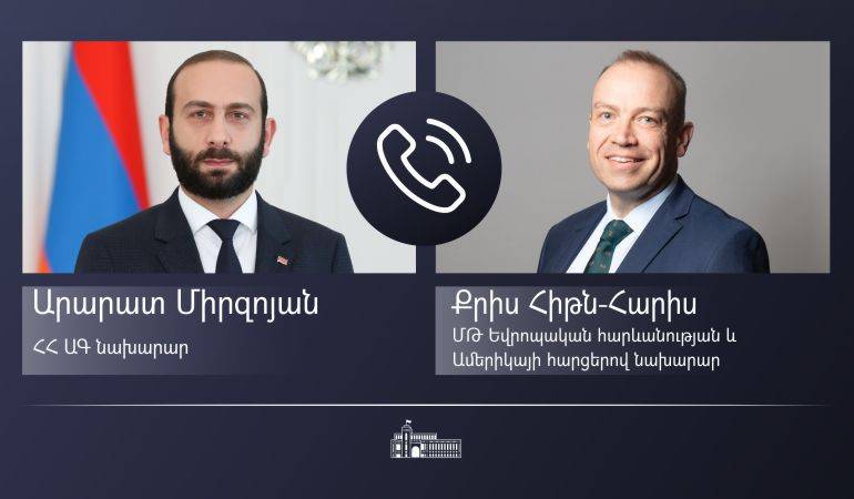 Phone conversation of the Foreign Minister of Armenia Ararat Mirzoyan with Chris Heaton-Harris, Minister for European Neighbourhood and the Americas of the UK