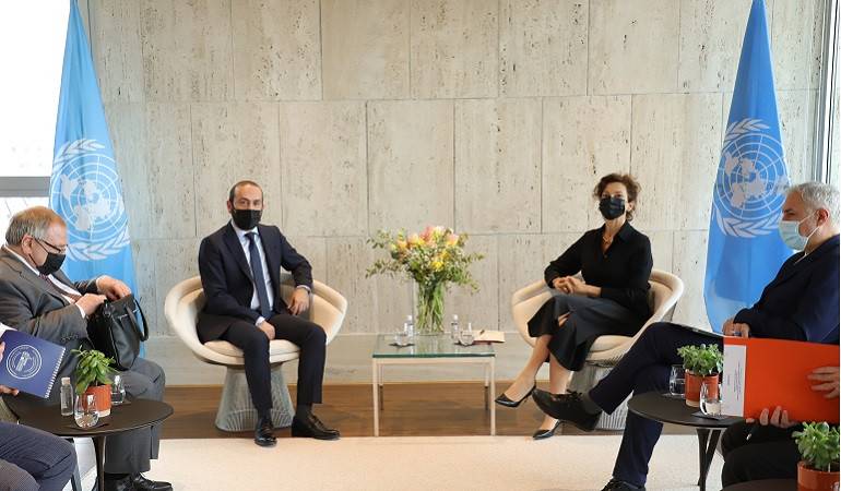 Meeting of the Minister of Foreign Affairs of Armenia Ararat Mirzoyan with the Director-General of UNESCO Audrey Azoulay