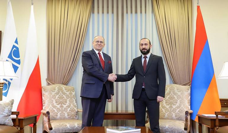 Meeting of Foreign Minister of Armenia Ararat Mirzoyan with OSCE Chairman-in-Office, Foreign Minister of Poland Zbigniew Rau