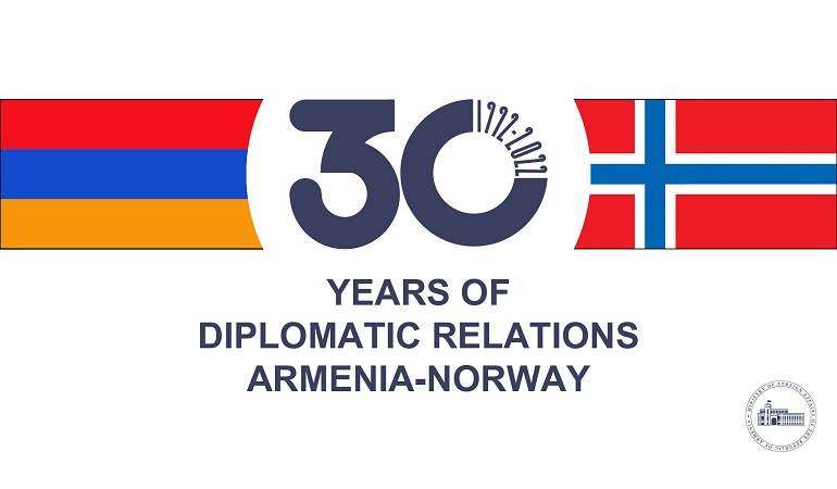 Exchange of congratulatory letters on the occasion of the 30th anniversary of the establishment of diplomatic relations between the Republic of Armenia and the Kingdom of Norway