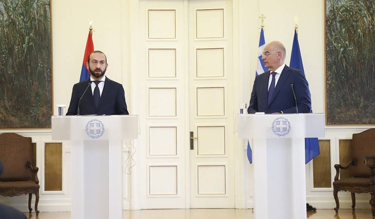 Statement for press of the Foreign Minister of Armenia Ararat Mirzoyan following the meeting with the Foreign Minister of Greece Nikos Dendias