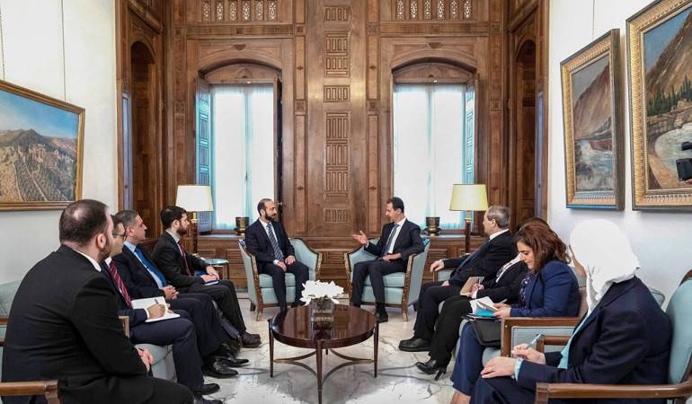 The meeting between the Foreign Minister of Armenia and the President of Syria