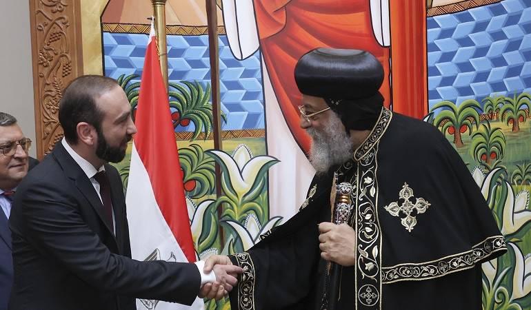 The meeting of  the Minister of Foreign Affairs of the Republic of Armenia and the Pope of the Coptic Orthodox Church of Alexandria