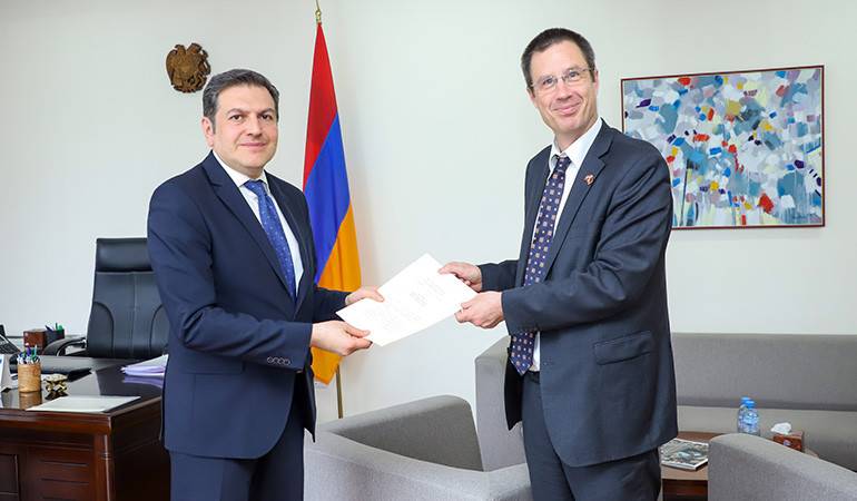 The newly-appointed Ambassador of Austria handed over a copy of his credentials to the Deputy Foreign Minister of Armenia