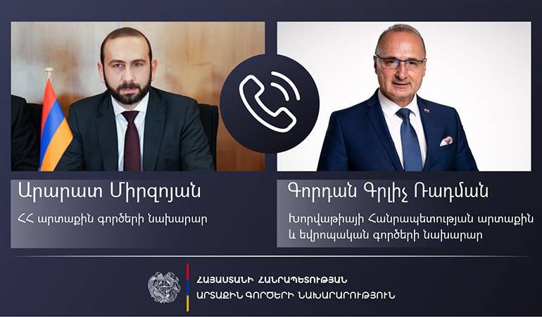Հայաստանի և Խորվաթիայի ԱԳ նախարարների հեռախոսազրույցը