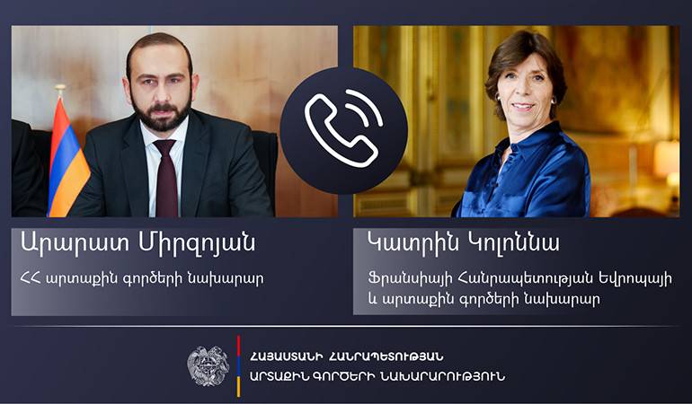 Entretien téléphonique entre les ministres des Affaires étrangères arménien et française