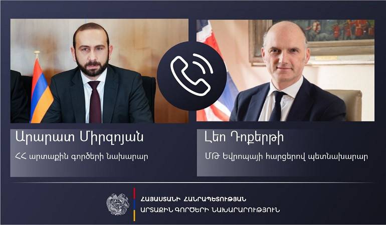 Phone conversation between the Foreign Minister of Armenia and the Minister for Europe of the United Kingdom