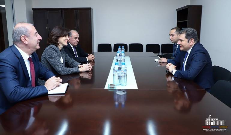 Deputy Foreign Minister of Armenia, Paruyr Hovhannisyan's Meeting with Chair of the Committee on European Integration of the Parliament of Georgia Maka Bochorishvili