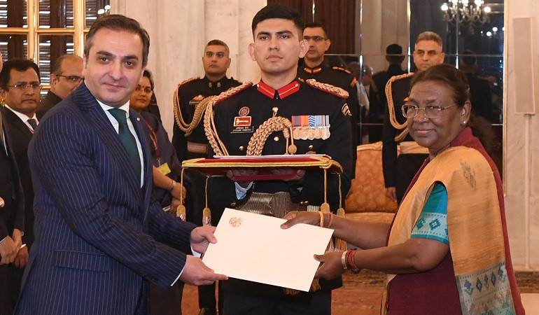 Ambassador of the Republic of Armenia to the Republic of India Vahagn Afyan presented his Letters of Credence to the President of India Droupadi Murmu