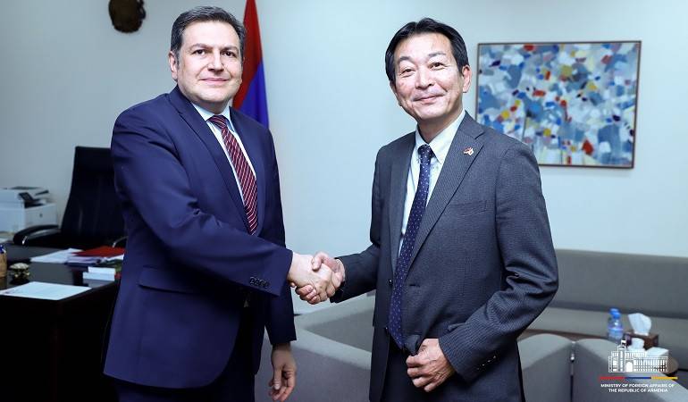 The newly appointed Ambassador of Japan handed over a copy of his credentials to the Deputy Foreign Minister of Armenia