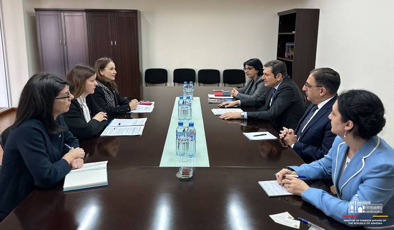 Meeting of the Deputy Foreign Minister of Armenia with the UNICEF Regional Director for Europe and Central Asia.