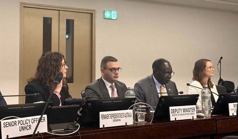 Deputy Foreign Minister of Armenia Robert Abisoghomonyan participated in the side event entitled “Towards the Global Refugee Forum Progress Review: Turning pledges into impact”