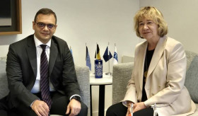 Meeting of Deputy Foreign Minister of Armenia Robert Abisoghomonyan with Director General of the Ministry of Foreign Affairs of Belgium Véronique Petit