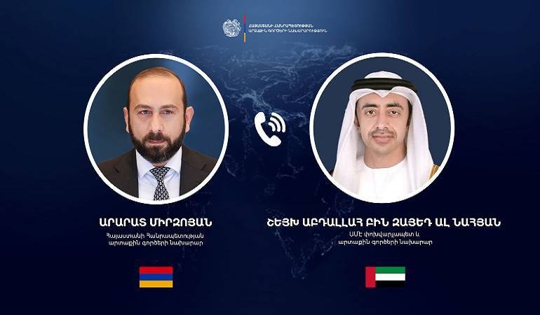 Phone conversation between the Foreign Ministers of Armenia and UAE