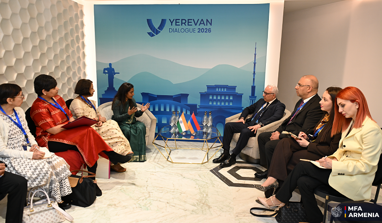 Meeting of the Deputy Foreign Minister of Armenia Mnatsakan Safaryan with Secretary (CPV & OIA) of the Republic of India Sripriya Ranganathan