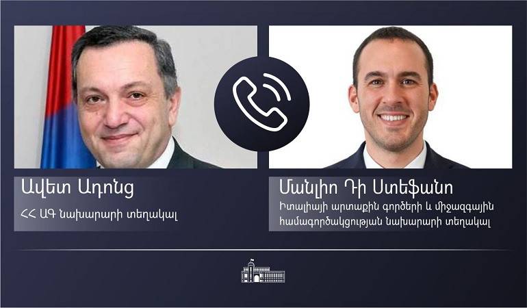 Phone conversation of Deputy Foreign Minister Avet Adonts with his counterpart from the Ministry of Foreign Affairs and International Cooperation of Italy Manilo di Stefano