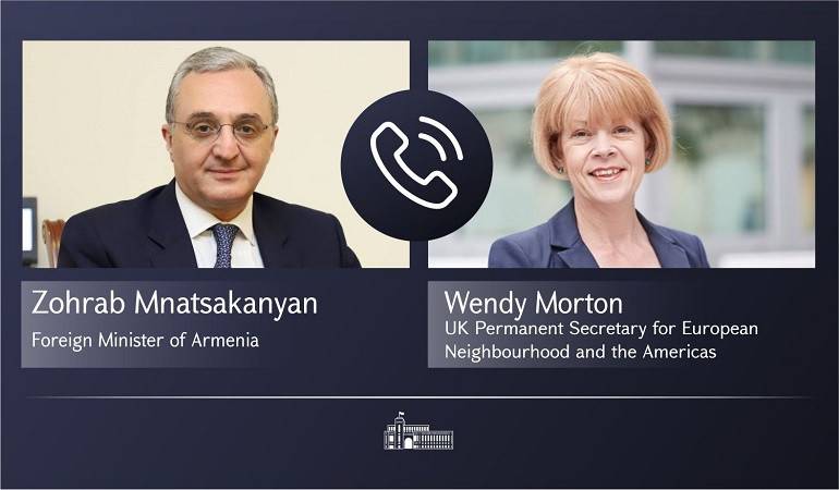 Министр иностранных дел РА Зограба Мнацаканян провел телефонный разговор с постоянным секретарем Соединенного Королевства по вопросам Европейского соседства и Америки Венди Мортон