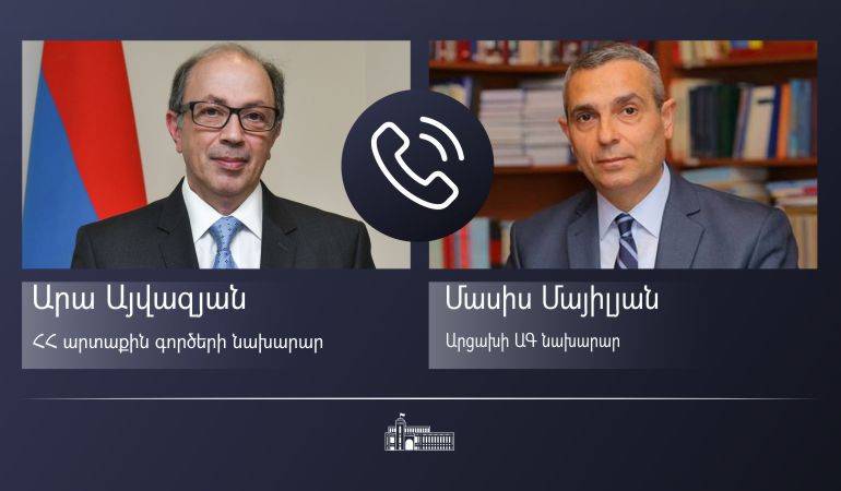 Phone conversation of the Foreign Minister Ara Aivazian with the Foreign Minister of Artsakh Masis Mayilian